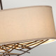 Lampadario grande moderno con struttura in acciaio e diffusore in tessuto