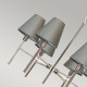 Lampadario moderno con struttura in acciaio grande con 6 diffusori in tessuto