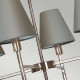 Lampadario moderno con struttura in acciaio media con 4 diffusori in tessuto