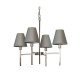 Lampadario moderno con struttura in acciaio media con 4 diffusori in tessuto