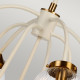 Lampadario moderno grande con struttura in metallo e 9 diffusori in vetro