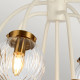 Lampadario moderno grande con struttura in metallo e 9 diffusori in vetro