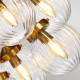 Lampadario moderno grande con struttura in metallo e 9 diffusori in vetro