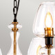 Lampadario moderno grande struttura in acciaio e 8 diffusori in vetro