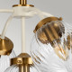 Lampadario moderno medio con struttura in metallo e 5 diffusori in vetro