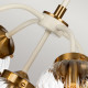 Lampadario moderno medio con struttura in metallo e 5 diffusori in vetro