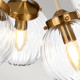 Lampadario moderno medio con struttura in metallo e 5 diffusori in vetro