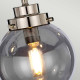 Lampadario moderno medio in acciaio con 5 diffusori a boccia in vetro