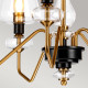Lampadario moderno medio struttura in acciaio e 5 diffusori in vetro