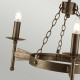 Lampadario piccolo dal design rustico con struttura in acciaio e 3 diffusori