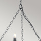 Lampadario rustico con struttura in acciaio grande e 8 lampadine