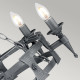 Lampadario rustico con struttura in acciaio media e 5 lampadine