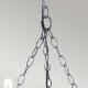 Lampadario rustico con struttura in acciaio media e 5 lampadine