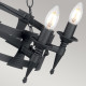 Lampadario rustico con struttura in acciaio media e 5 lampadine