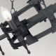 Lampadario rustico con struttura in acciaio media e 5 lampadine