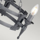 Lampadario rustico con struttura in acciaio piccola e 3 lampadine