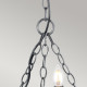 Lampadario rustico con struttura in acciaio piccola e 3 lampadine