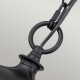 Lanterna a catena media in alluminio con diffusore in vetro dal design rustico