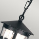 Lanterna a catena per portico dal design rustico con diffusore a 1 luce in vetro