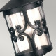 Lanterna a catena per portico dal design rustico con diffusore a 1 luce in vetro