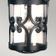 Lanterna a catena per portico dal design rustico con diffusore a 1 luce in vetro