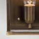 Lanterna da esterno a parete con struttura in ottone e diffusore in vetro