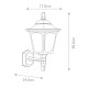 Lanterna da parete mini in alluminio dal design rustico diffusore in vetro