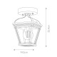 Lanterna in alluminio con diffusore in vetro per portico di design rustico