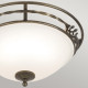 Plafoniera classica con struttura in acciaio e diffusore in vetro a 2 lampadine