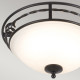 Plafoniera classica con struttura in acciaio e diffusore in vetro a 2 lampadine