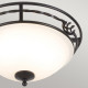 Plafoniera classica con struttura in acciaio e diffusore in vetro a 2 lampadine
