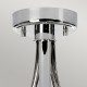 Plafoniera da soffitto in metallo cromato diffusore a LED e paralume in tessuto