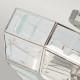 Plafoniera in acciaio dal design elegante con diffusore in vetro con 2 lampadine