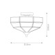 Plafoniera in acciaio dal design elegante con diffusore in vetro con 2 lampadine