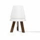 Abatjour con struttura in legno e diffusore in PVC 