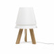 Abatjour con struttura in legno e diffusore in PVC 