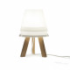 Abatjour con struttura in legno e diffusore in PVC 