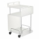 Carrello da cucina su ruote con struttura in plexiglass