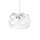 Lampada a sospensione con diffusore piccolo in plexiglass con 1 lampadina