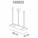 Lampada a sospensione con diffusore rettangolare moderno in plexiglass a 2 luci