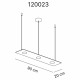 Lampada a sospensione con diffusore rettangolare moderno in plexiglass a 3 luci