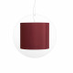 Lampada a sospensione in plexiglass con diffusore grande ricoperto in tessuto