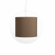 Lampada a sospensione in plexiglass con diffusore grande ricoperto in tessuto