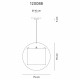 Lampada a sospensione in plexiglass con diffusore grande ricoperto in tessuto
