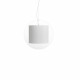 Lampada a sospensione in plexiglass con diffusore piccolo ricoperto in tessuto