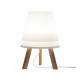 Lampada da tavolo con struttura in legno e paralume in PVC