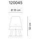 Lampada da tavolo con struttura in legno e paralume in PVC