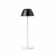 Lampada da tavolo con struttura in metallo bianca e diffusore in PVC