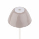 Lampada da tavolo con struttura in metallo bianca e diffusore in PVC