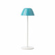 Lampada da tavolo con struttura in metallo bianca e diffusore in PVC